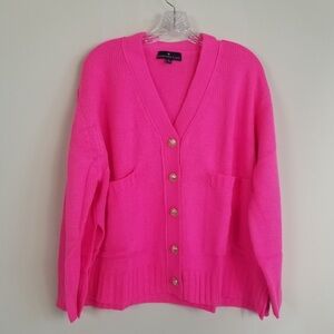 Pomander Place Tuckernuck Hot Pink Slone Cardigan Womens S Sweater NWOT
